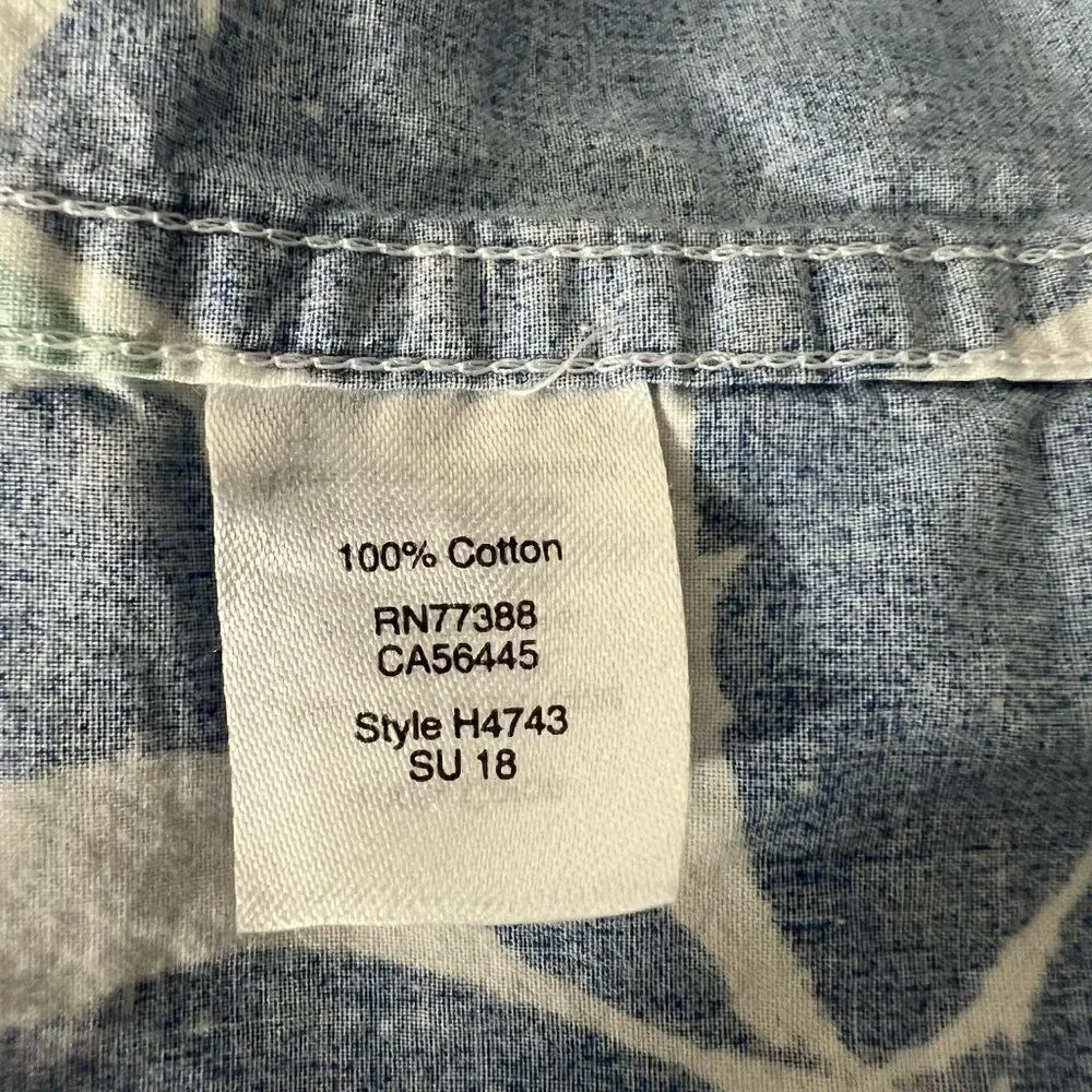 J. Crew Mens Shirt Large Blue Green Beachball Hawaiian Coastal Aloha Casual